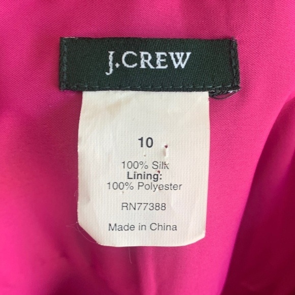 J. Crew Sophia 100% Silk Chiffon Pink Purple Wrap Bodice Lined Dress Size 10 - Picture 10 of 11